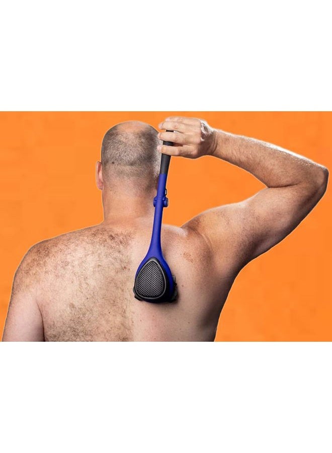 BAKblade 2.0/ELITE PLUS - Back Hair Removal and Body Shaver (DIY), Easy to Use Ergonomic Handle for a Close, Pain-Free Shave, 3 of the Wet or Dry Disposable Razor Blades, Scrubbing Sleeve Included - Image 3