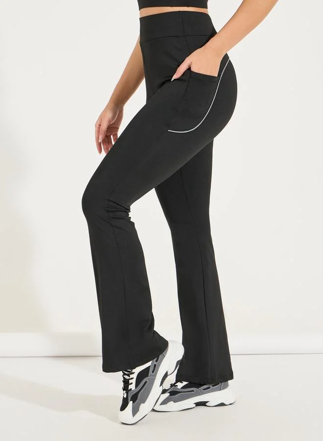 ستايلي اكتيف ليقنز بحواف واسعة وشريط عاكس للضوء