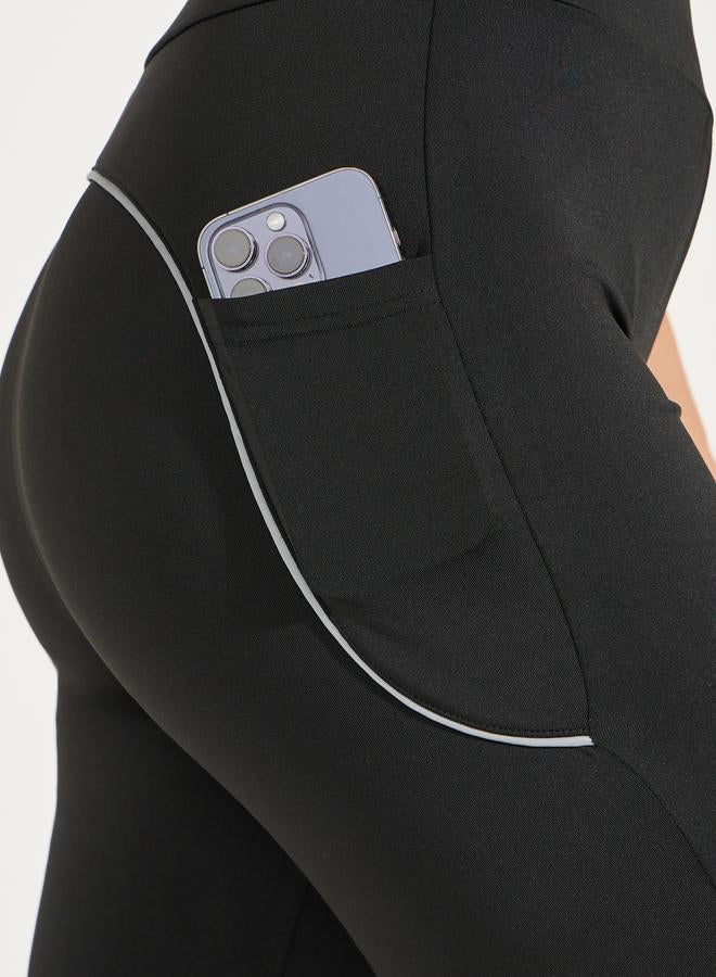 ستايلي اكتيف ليقنز بحواف واسعة وشريط عاكس للضوء - Image 4