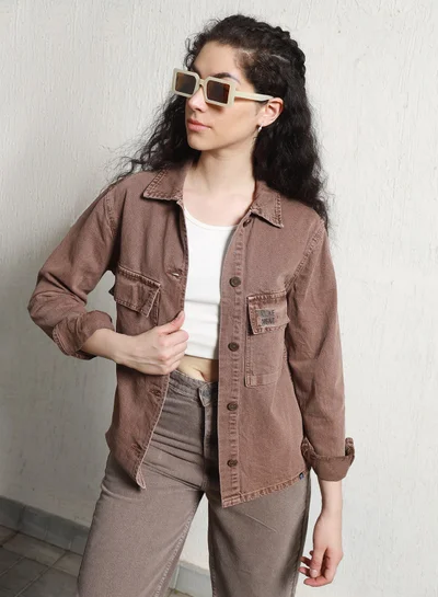 هوبرهولمي Spread Collar Cotton Curved Standard Shirt for Women