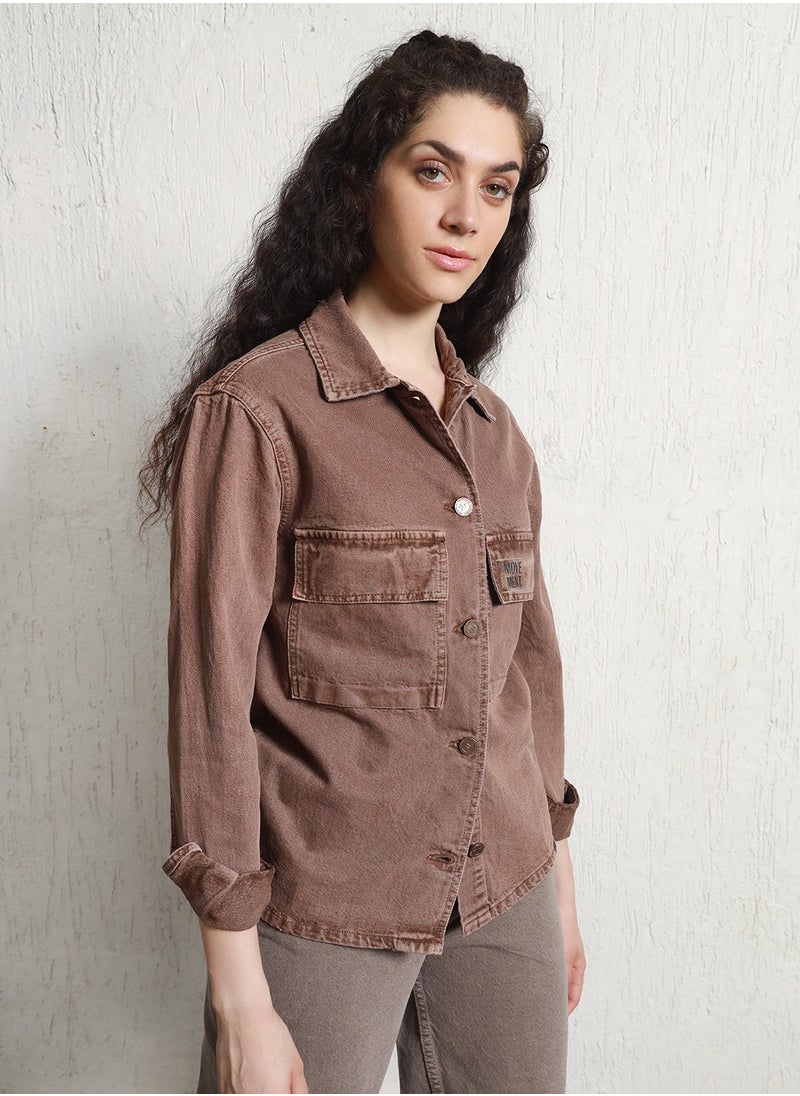 Hubberholme - Spread Collar Cotton Curved Standard Shirt for Women - Image 1