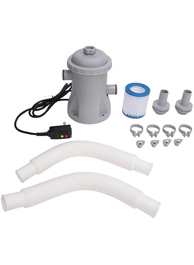 Generic Swimming Pool Filter Pump, 330 Gallon Inflatable Pool Filter Pump Kit, Effective Filtration, Low Noise, Reusable Swimming Pool Clear Cartridge Filter Pump  - Image 1
