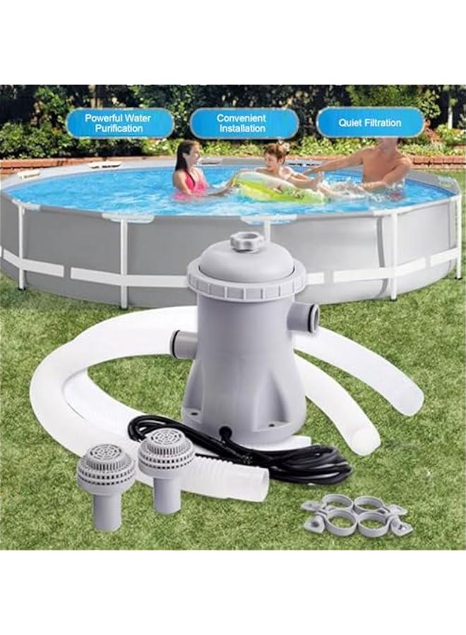 Generic Swimming Pool Filter Pump, 330 Gallon Inflatable Pool Filter Pump Kit, Effective Filtration, Low Noise, Reusable Swimming Pool Clear Cartridge Filter Pump  - Image 2