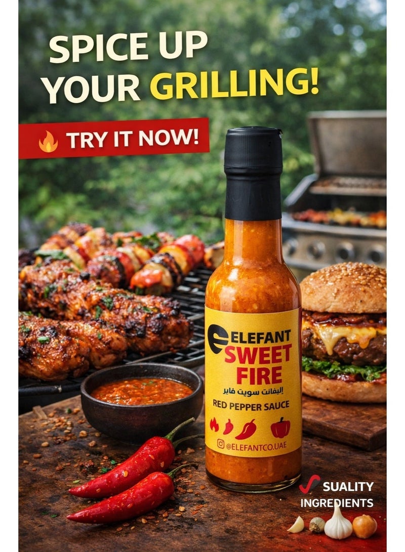 Elefant Sweet Fire Red Pepper Sauce 100ml Mild Sweet Heat No Preservatives Made in UAE - Image 4