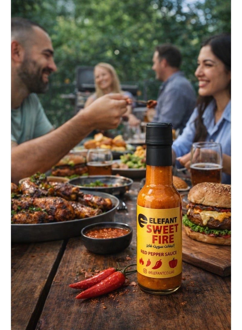 Elefant Sweet Fire Red Pepper Sauce 100ml Mild Sweet Heat No Preservatives Made in UAE - Image 2
