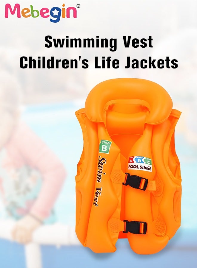 MEBEGIN 6Pcs Kids Swim Vest Set with Inflator Swimming Goggles, Sleeves, Swimming Bag, Nose Clip and Earplugs, Floatation Vest with Adjustable Buckles, Buoyancy Swimming Aid Float Jacket for Learning Swiming, Perfect for Pool, Swim Lesson, Beach and Water Party - Image 5
