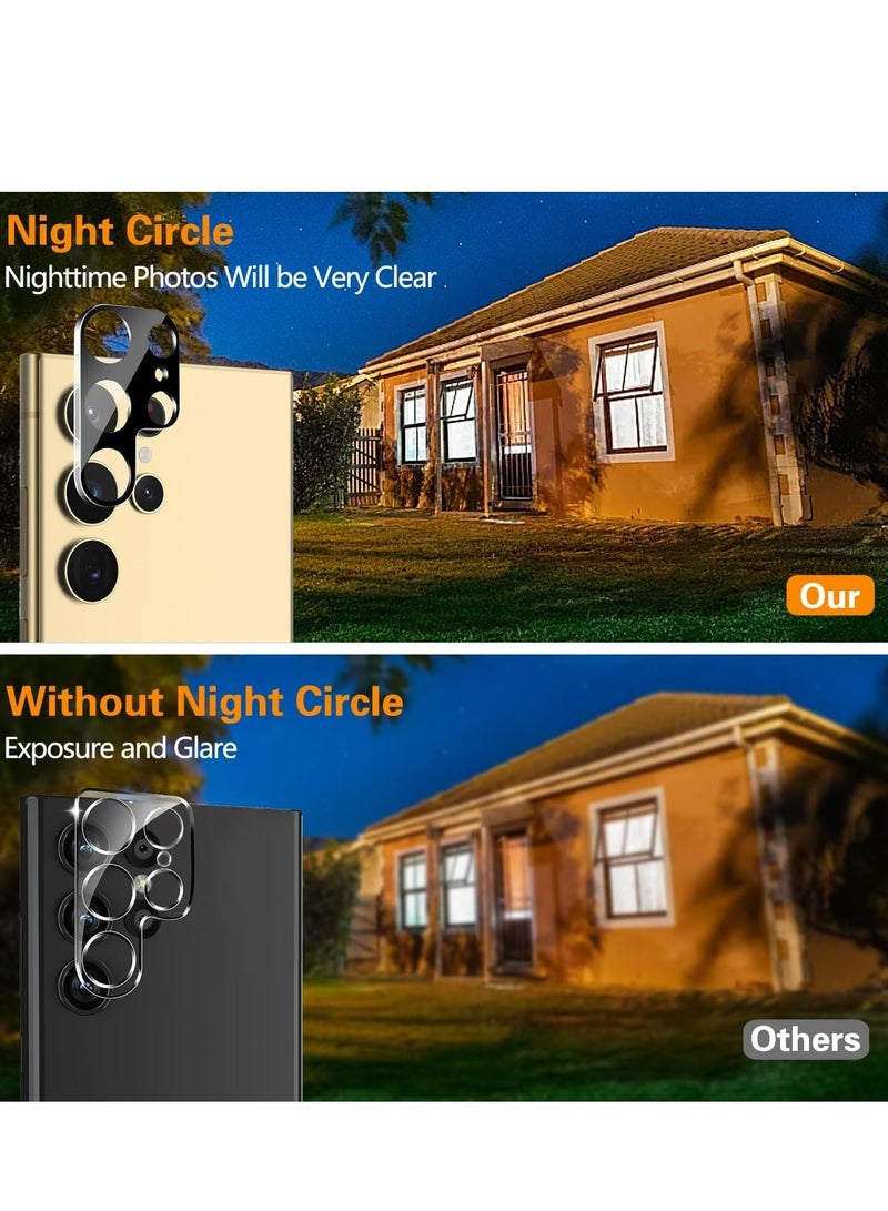 2Pcs compatible with Samsung Galaxy S24 Ultra privacy screen protective film tempered glass with 2Pcs camera lens protective film, support fingerprint recognition, prevent peeping tempered glass film suitable for S24 Ultra 5G black - Image 5