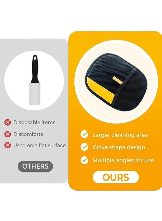 صاروخ فلاير قفازات لإزالة نسالة القماش ، وتنظيم خيوط عشوائية على الملابس ، وإزالة شعر الأليفة. (وسط - 2 قطعة) فرشاة نايلون على الوجهين - Image 2