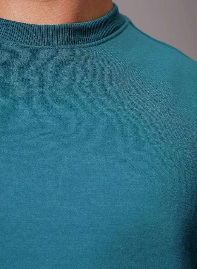 شركة المرآب الهندية Men Regular Fit Solid Crew Neck Overhead Sweatshirt