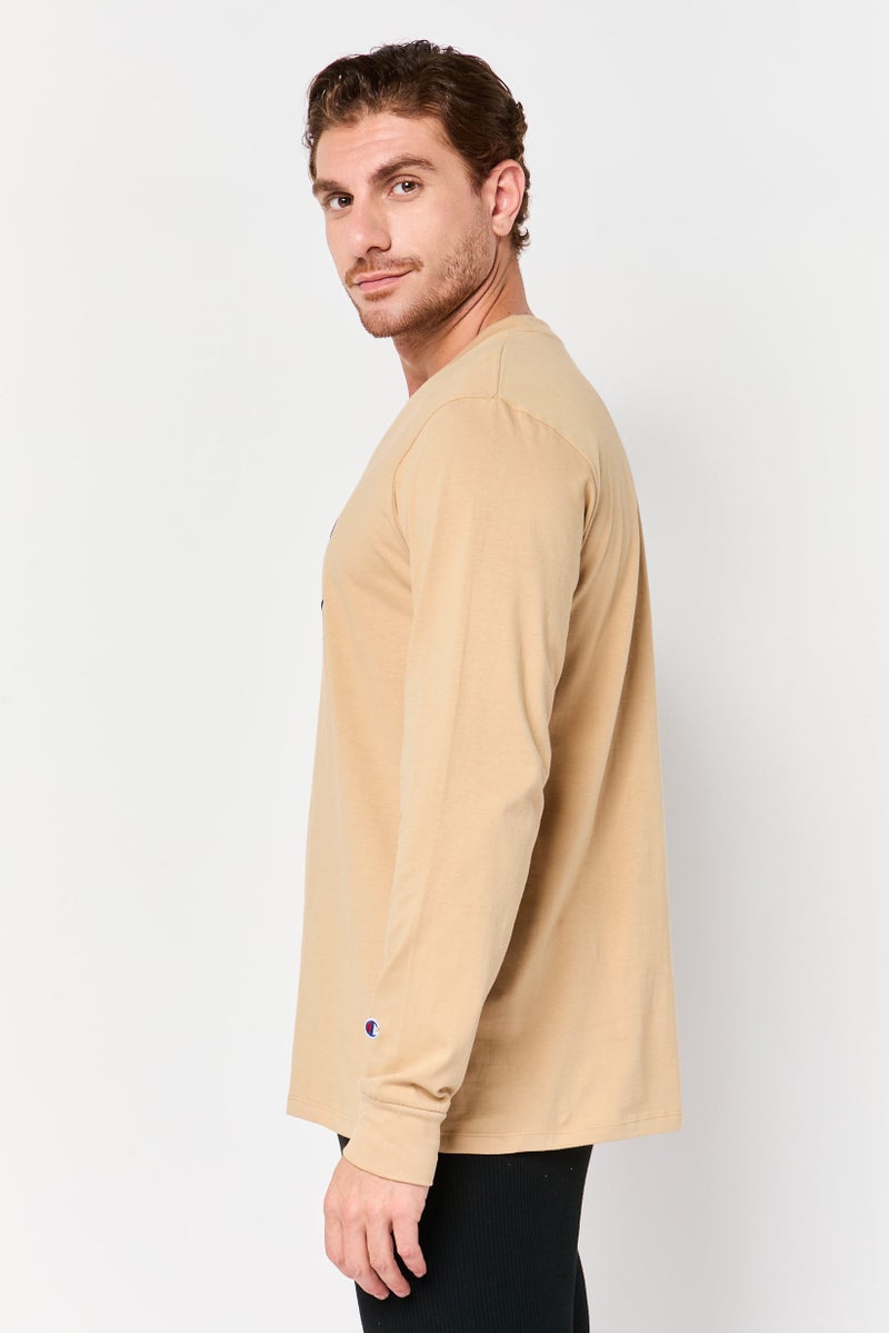 Champion Men Sportswear Fit Long Sleeve Outdoor T-Shirt, Taupe - Image 3