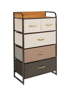 Extra Storage Shelves with 5 Easy Pull Out Fabric Drawers and Wooden Table Top EX-83899  - Image 1