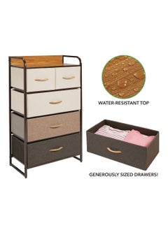 Extra Storage Shelves with 5 Easy Pull Out Fabric Drawers and Wooden Table Top EX-83899  - Image 5