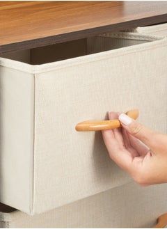 Extra Storage Shelves with 5 Easy Pull Out Fabric Drawers and Wooden Table Top EX-83899  - Image 3