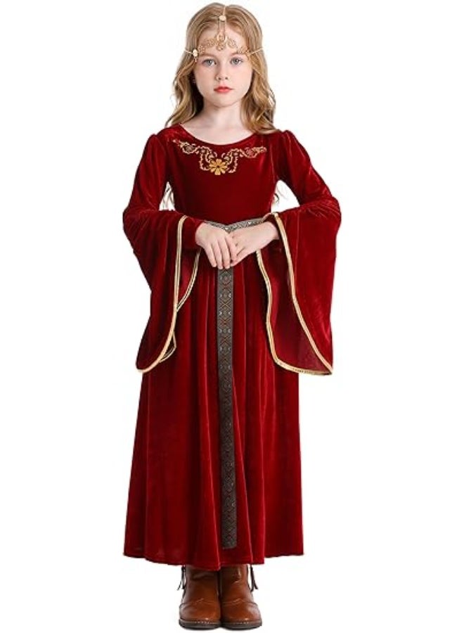 NIBEMINENT Girls Medieval Princess Costumes Renaissance Vintage Outfit Dress Halloween Queen Court Dresses Kids - Image 1