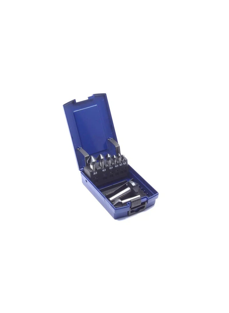 WSH-Tools.de Countersink Set 8 pieces HSS‑E Co5 90° U‑Flute uneven pitch (chatter‑free)  ALTiN coated - Image 1