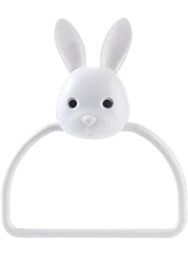 Adhesive Bathroom Towel Rack Wall Mounted Cute Rabbit Design No Trace Towel Ring Holder For Home And Travel - Image 1