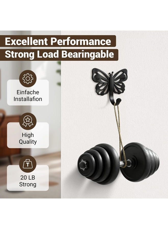 Midukit Butterfly Design Wall Hooks for Towel and Coat: 20LB Screw in Aesthetics Metal Hanger Wall Mount for Living Room, Bathroom, Kitchen, Bedroom for Coat, Bag, Scarf, Towel, Hat, Key, Cup, 3 Pack - Image 3