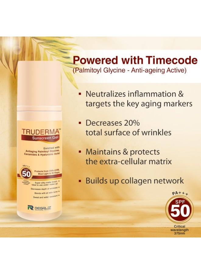 Regaliz Truderma Silicone Sunscreen For All Skin Type Gel Spf 50+ | Skin Brightening & Anti-Aging | Broad Spectrum Uva & Uvb Protection | 50g Pack of 2 - Image 3