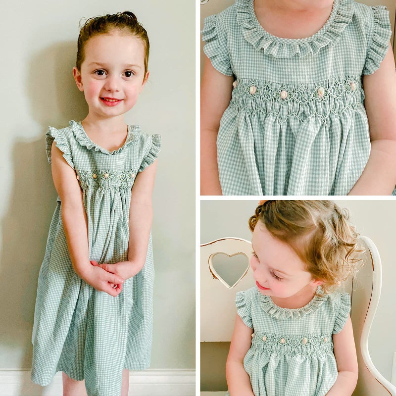 Simplee kids Baby Girls Smocked Dress Handmade Summer Casual Dresses Floral Print Sundress Princess Dress for Toddlers - Image 2