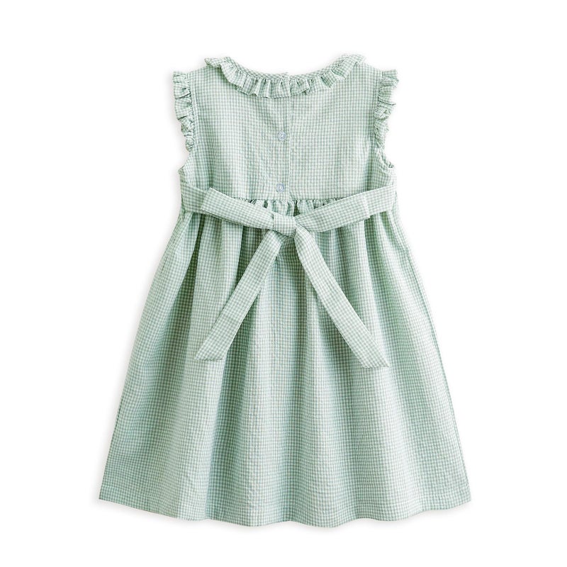 Simplee kids Baby Girls Smocked Dress Handmade Summer Casual Dresses Floral Print Sundress Princess Dress for Toddlers - Image 3