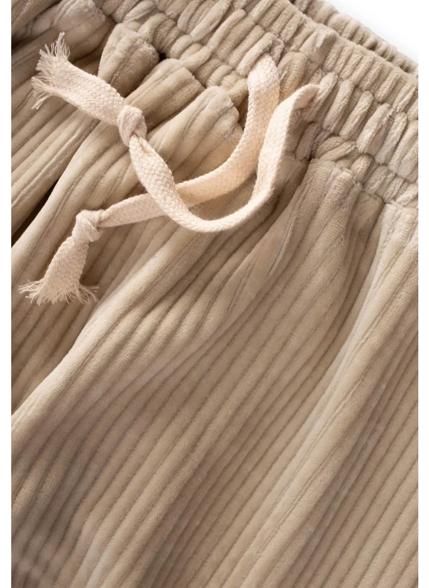 Cigit Corduroy Jogger Pants 1-10 Years Beige