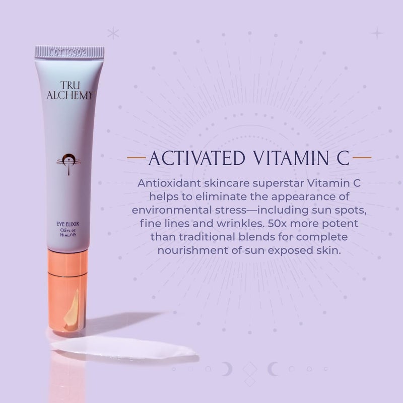 Tru Alchemy Eye Elixir Cooling Eye Treatment Cream - Dark Circle Eye Cream for Puffiness and Bags Under Eyes - Caffeine, Hyaluronic Acid, Vitamin C (2-Pack) - Image 5