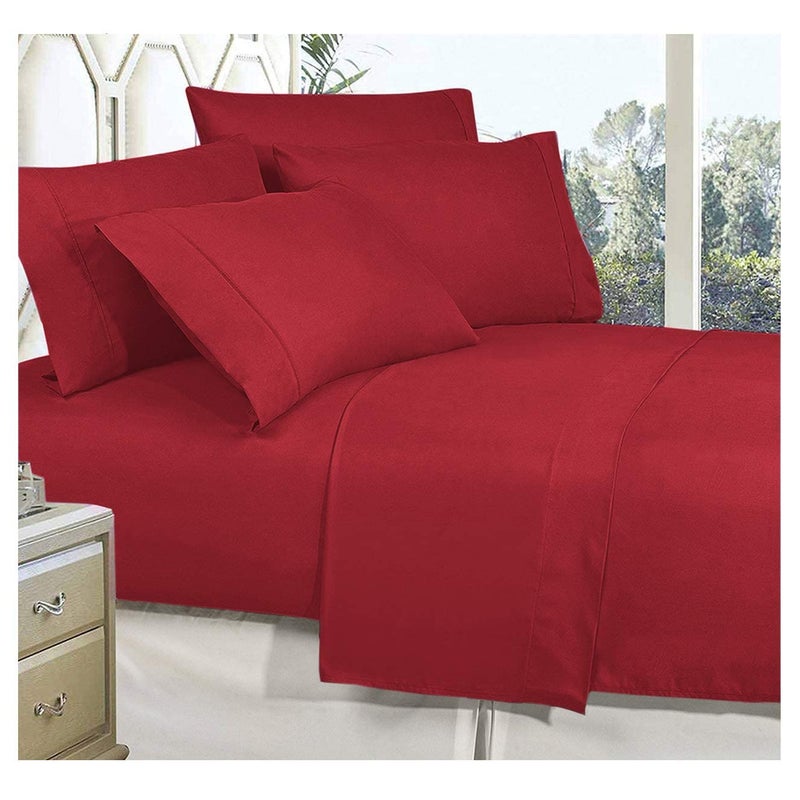 CELINE LINEN Best  Softest  Coziest Bed Sheets Ever! 1800 Premier Hotel Quality Wrinkle-Resistant 4-Piece Sheet Set with Deep Pockets  Full Burgundy - Image 2