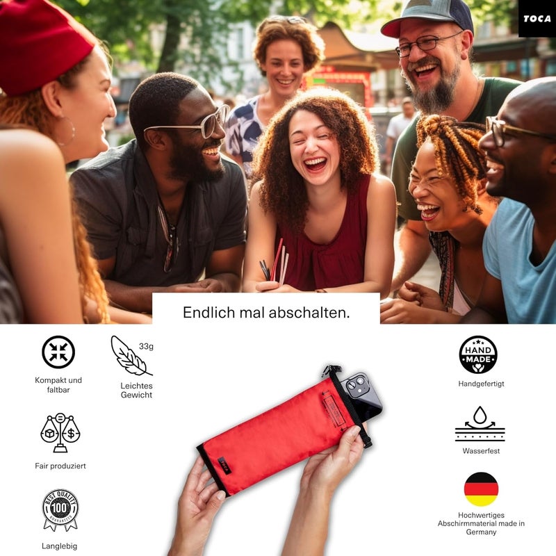 TOCA No Signal Sleeve Faraday-bag, Signal Blocking Pouch, Mobile Phone Protection, Blocking, Prevents splintering, tracking and tracking on mobile devices - Image 3
