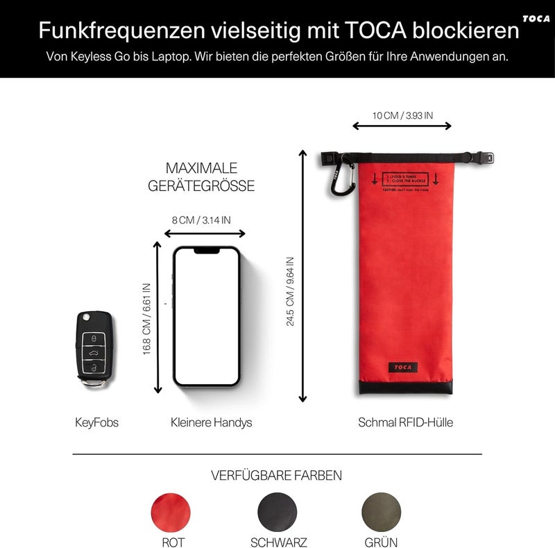 TOCA No Signal Sleeve Faraday-bag, Signal Blocking Pouch, Mobile Phone Protection, Blocking, Prevents splintering, tracking and tracking on mobile devices - Image 4