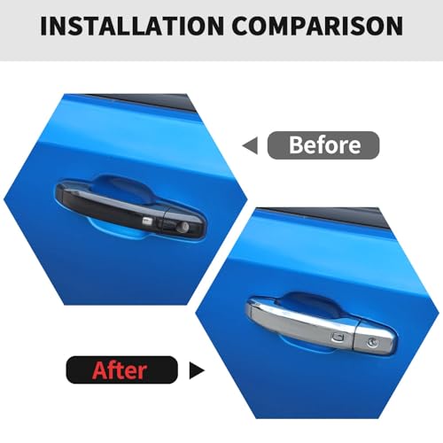 RT-TCZ RTTCZ Door Handle Cover Trim Decoration Exterior Accessories for Chevy Colorado 2023 2024for GMC Canyon 2023 2024for Chevy SilveradoGMC Sierra 20192024 Chrome - Image 3