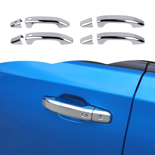 RT-TCZ RTTCZ Door Handle Cover Trim Decoration Exterior Accessories for Chevy Colorado 2023 2024for GMC Canyon 2023 2024for Chevy SilveradoGMC Sierra 20192024 Chrome - Image 1