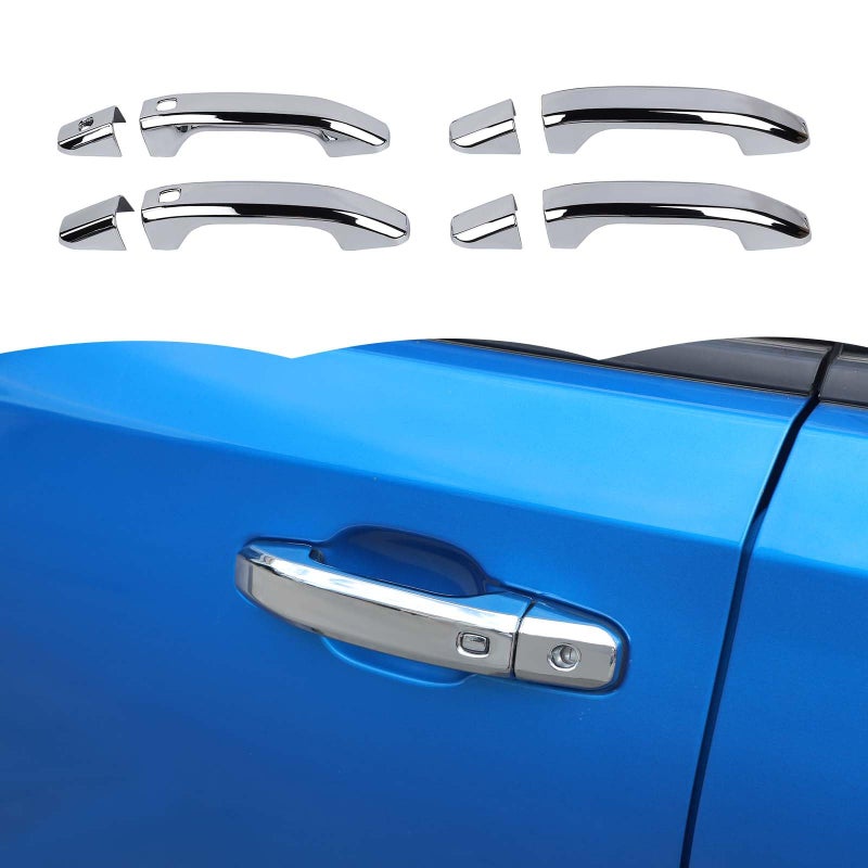 RT-TCZ RTTCZ Door Handle Cover Trim Decoration Exterior Accessories for Chevy Colorado 2023 2024for GMC Canyon 2023 2024for Chevy SilveradoGMC Sierra 20192024 Chrome - Image 2