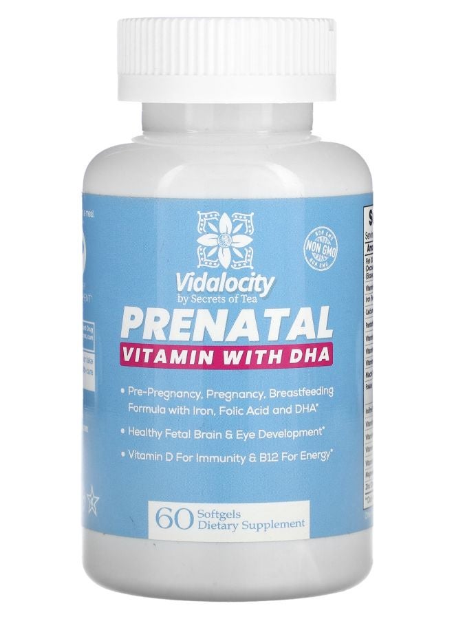 Vidalocity Prenatal Vitamin With DHA 60 Softgels