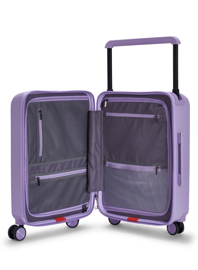 LIMRA Travel Bag From Limra Made Of PC Cabin Carry Check-In Luggage Trolley Size 20 inch Color Purple