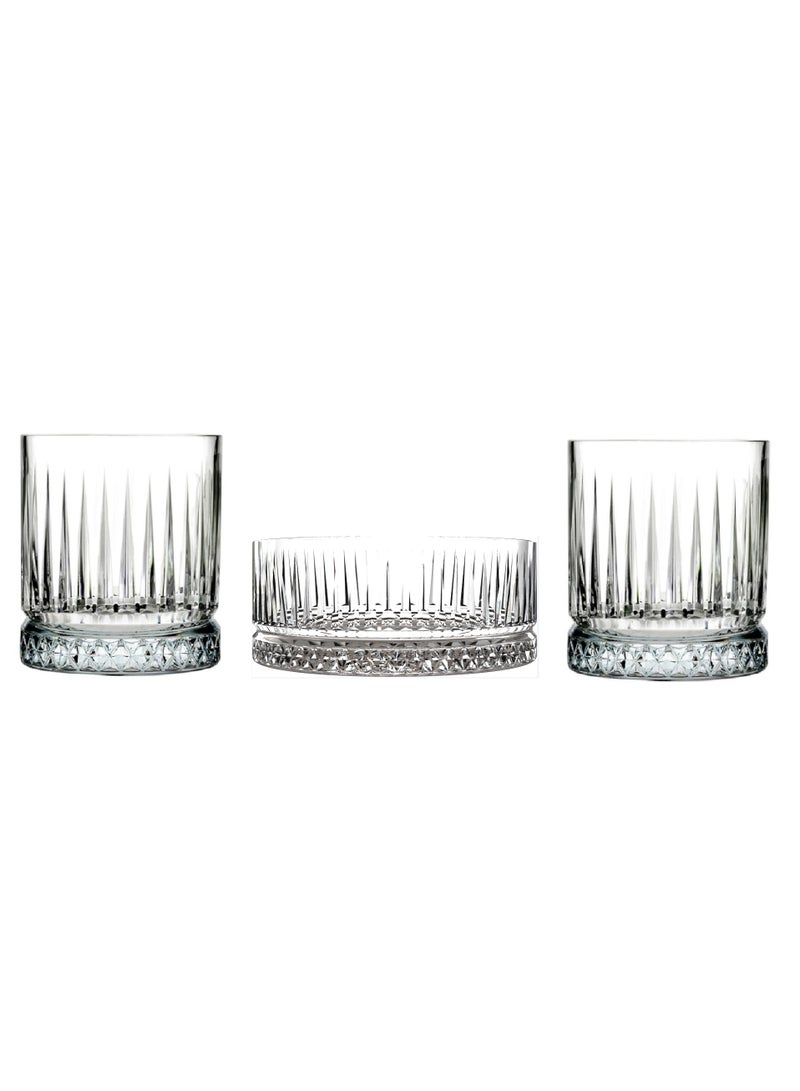 Pasabahce 3 Pieces Elysia Whisky Gift Set 2 Pieces Glass 355 Ml And 1 Pieces Bowl 510 Ml Clear - Image 1