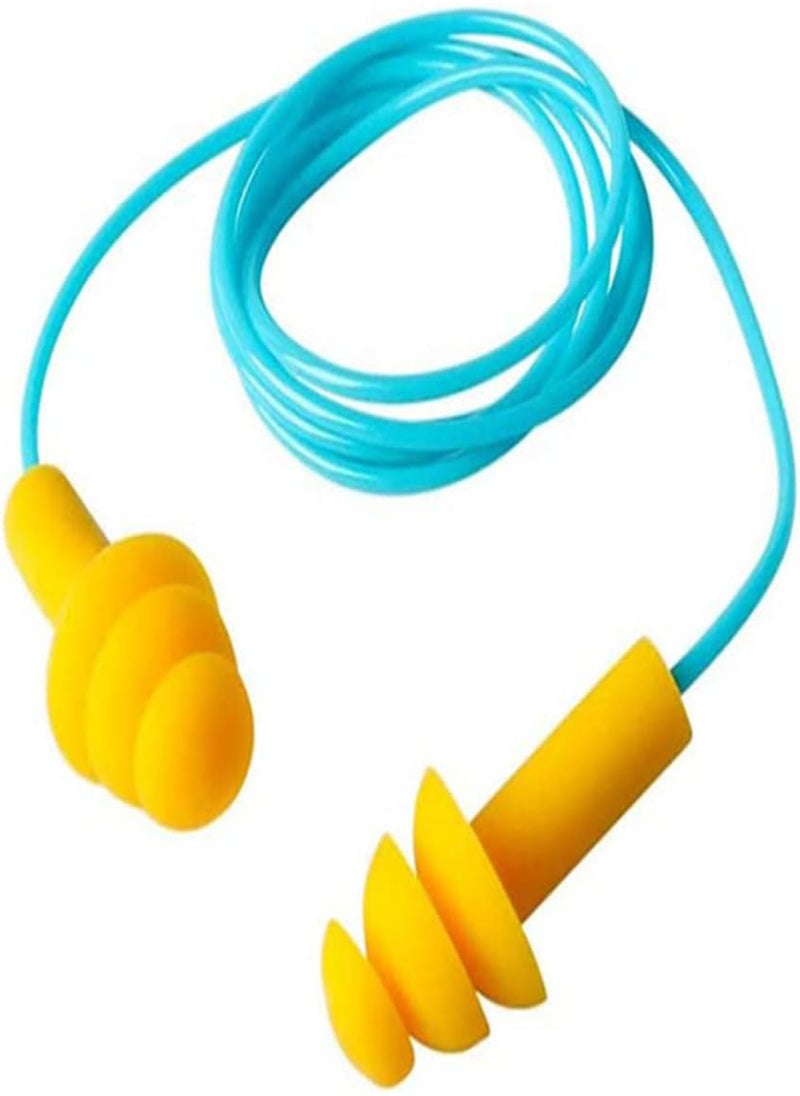 GGOOT Silicone Earplugs Soft Waterproof Noise Reduction Ear Plugs Sound Blocking Earplugs with Cord 6pairs, Silicone Earplugs, Corded Ear Plugs, Noise Reduction Earplugs  - Image 2