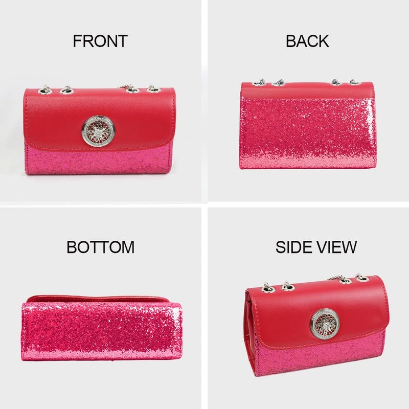 Gosect Small Quilted Crossbody Bags Purse for Women,Trendy Ladies Shoulder Handbag with Chain Designer,Phone Wallet Purse red - Image 4