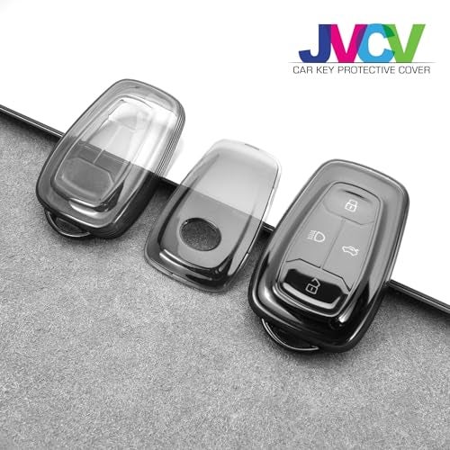 JVCV® 2 Pack Soft TPU Transparent Black Key Cover Compatible with Tata Nexon Harrier Safari Altroz Tiago EV Tigor Punch Punch EV Nexon EV 4 Button Smart Key | Shockproof Slim Case (Transparent Black). - Image 3