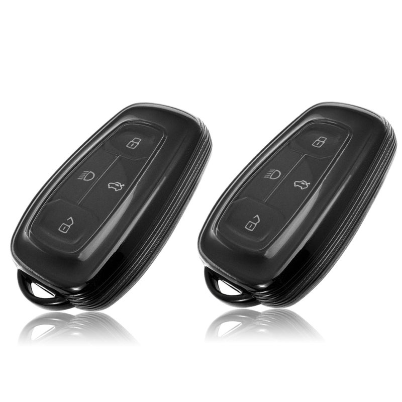 JVCV® 2 Pack Soft TPU Transparent Black Key Cover Compatible with Tata Nexon Harrier Safari Altroz Tiago EV Tigor Punch Punch EV Nexon EV 4 Button Smart Key | Shockproof Slim Case (Transparent Black). - Image 5
