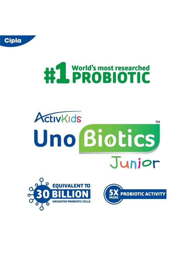 Cipla ActivKids Unobiotics Junior With 5X More Probiotic Activity |Powder Helps Build Immunity & Refills Good Bacteria|Probiotics for Kids - 10 Sachets, 1 count, 10 servings - Image 4