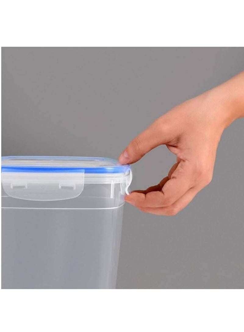 طقم أوعية بلاستيك مربعة قابلة لإعادة الاستخدام من دنيا يمكن استخدامها لتخزين الطعام وتحضير بقايا الطعام طقم مكون من 5 قطع بأحجام مختلفة (500-900-1500-2400-3750 مل) شفاف - Image 2