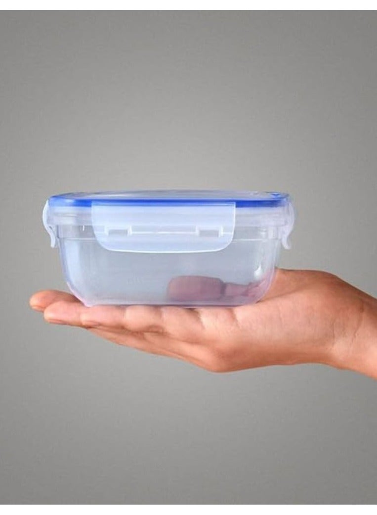 طقم أوعية بلاستيك مربعة قابلة لإعادة الاستخدام من دنيا يمكن استخدامها لتخزين الطعام وتحضير بقايا الطعام طقم مكون من 5 قطع بأحجام مختلفة (500-900-1500-2400-3750 مل) شفاف - Image 5