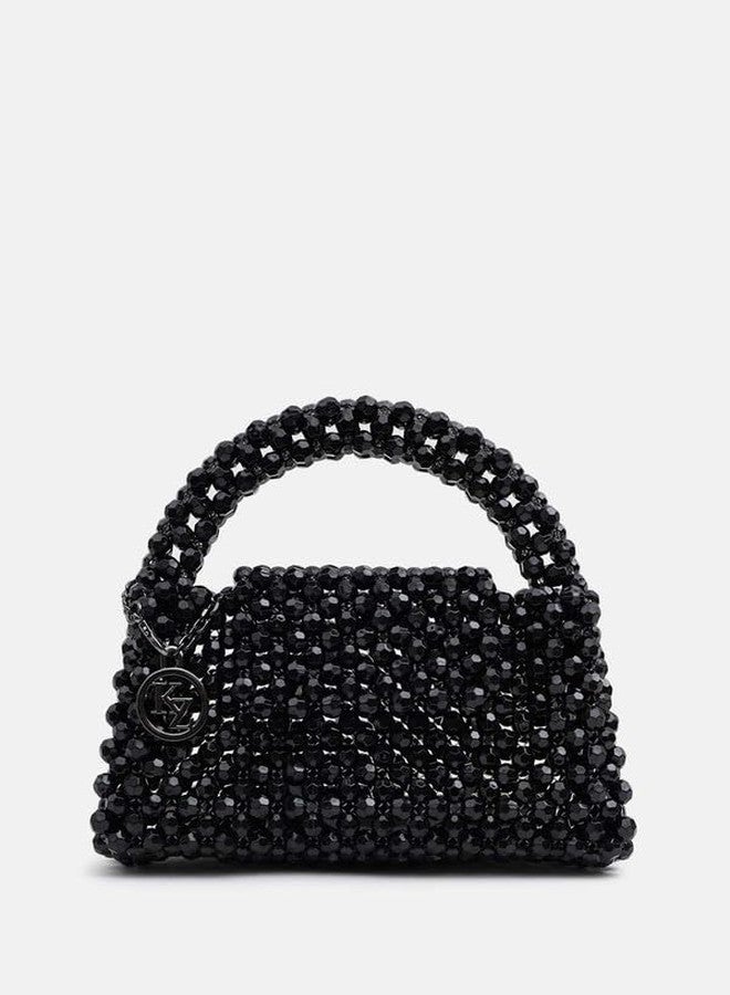 Kazo Elena Beaded Clutch Bag | Black - Image 2