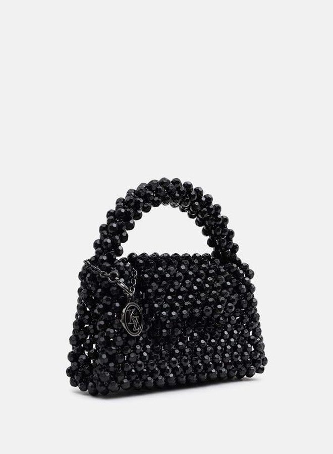 Kazo Elena Beaded Clutch Bag | Black - Image 3