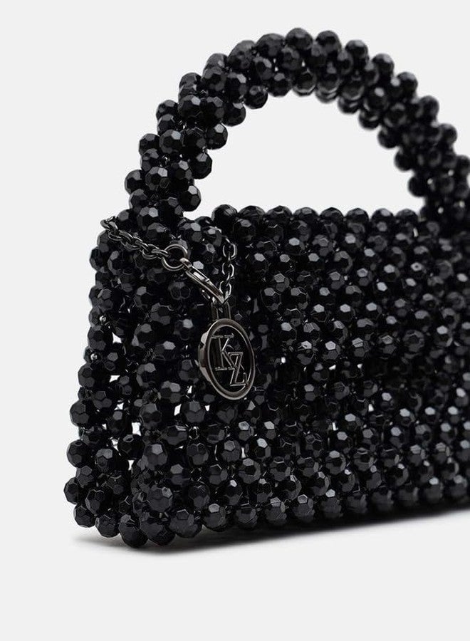 Kazo Elena Beaded Clutch Bag | Black - Image 4