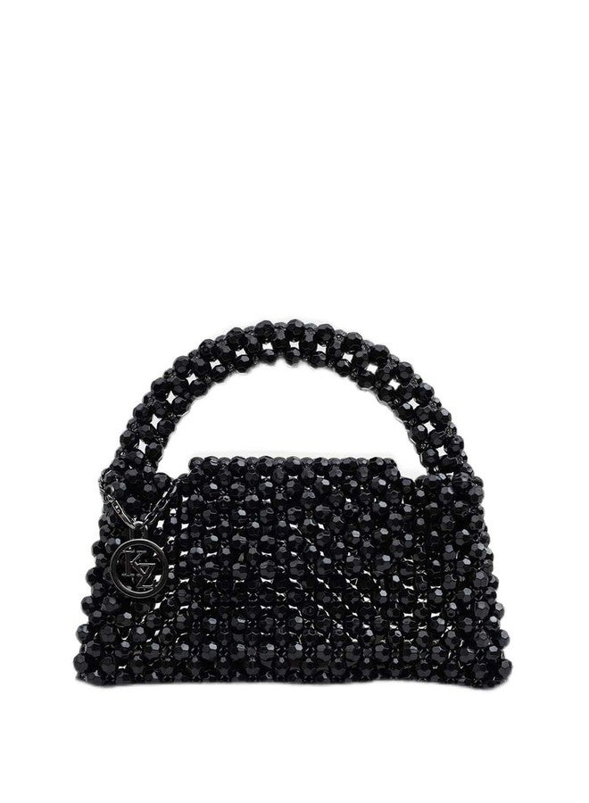 Kazo Elena Beaded Clutch Bag | Black - Image 1