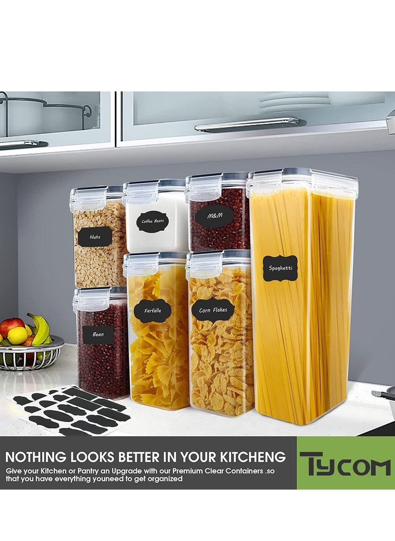 Food Storage Containers  Wil done Cereal  Dry Food Storage Containers Set of 7 with Easy Locking Lids for Kitchen Pantry Organization Storage.