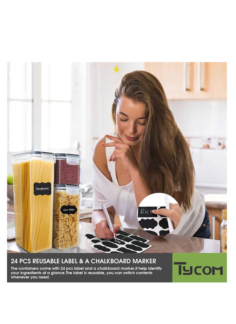 Food Storage Containers  Wil done Cereal  Dry Food Storage Containers Set of 7 with Easy Locking Lids for Kitchen Pantry Organization Storage.