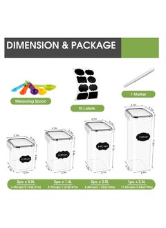 TYCOM Food Storage Containers  Wil done Cereal  Dry Food Storage Containers Set of 7 with Easy Locking Lids for Kitchen Pantry Organization Storage.  - Image 2