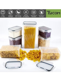 TYCOM Food Storage Containers  Wil done Cereal  Dry Food Storage Containers Set of 7 with Easy Locking Lids for Kitchen Pantry Organization Storage.  - Image 4
